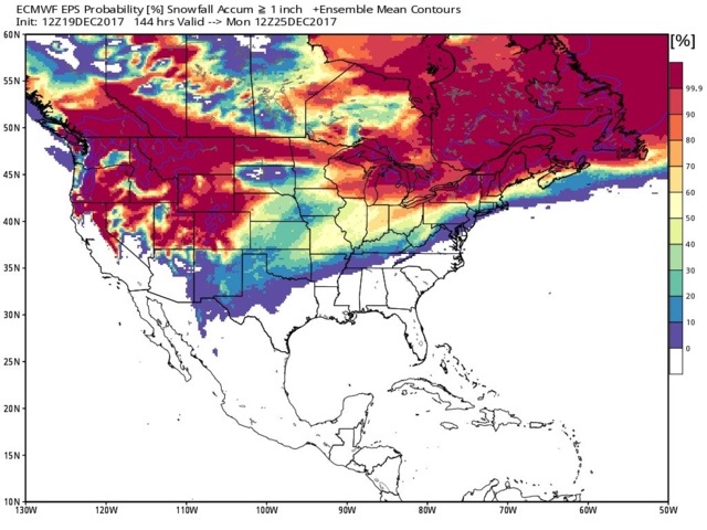 White Christmas chances map