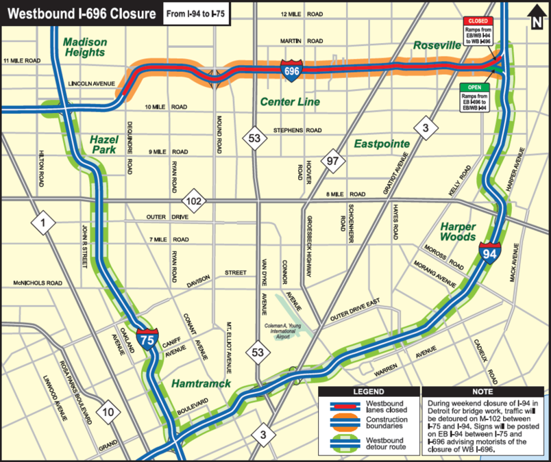 I696 closing in County to begin Friday April 27