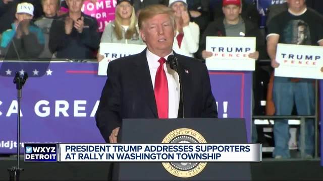 President Trump addresses supporters at rally in Washington Township President Trump addresses supporters at rally in Washington Township